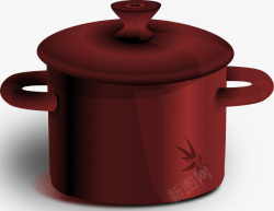 枣红色金属锅具素材
