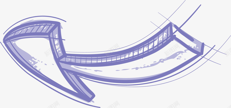 手绘紫色箭头图标图标