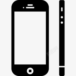 正侧面手机从两个角度正面和侧面图标高清图片