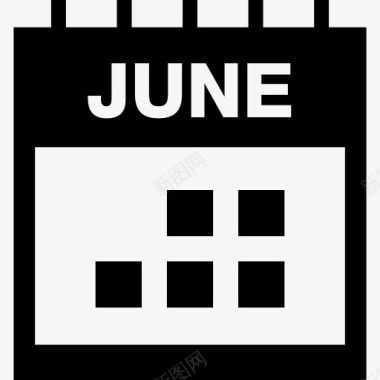 六月的日历页图标图标