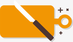 扁平化刀具卡通橙色菜板高清图片