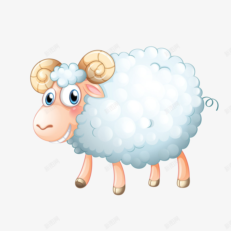 卡通可爱的绵羊动物png免抠素材_新图网 https://ixintu.com 农场 动物设计 卡通 可爱 手绘 绵羊