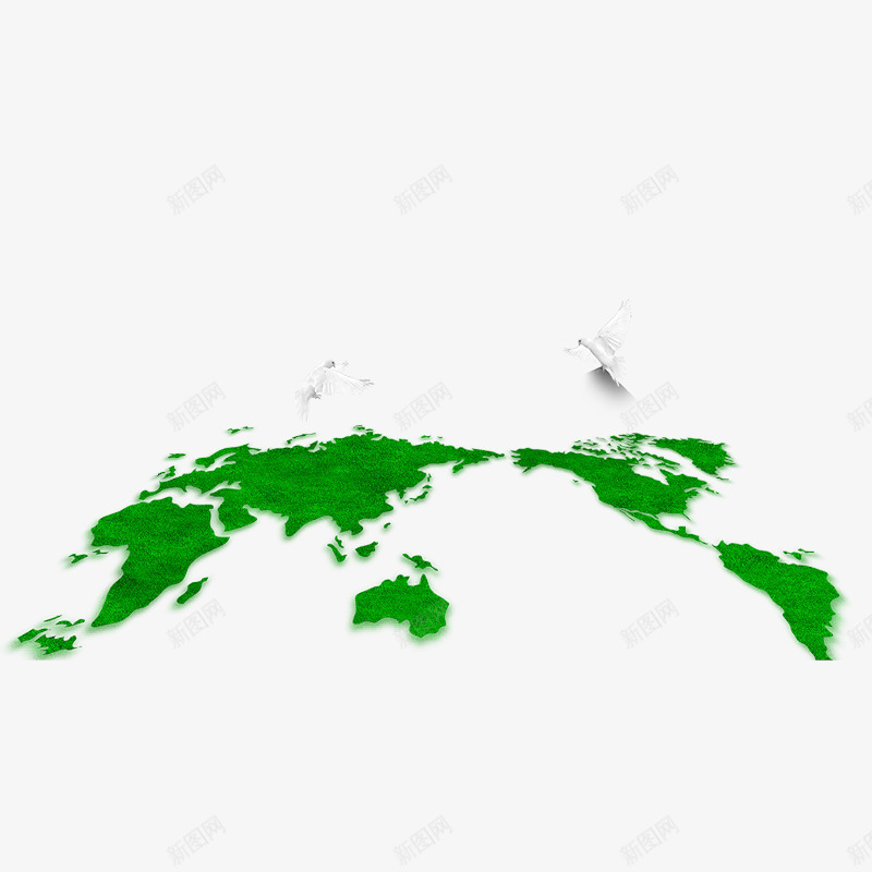 世界地图图案png免抠素材_新图网 https://ixintu.com 世界 地图 格子 绿色