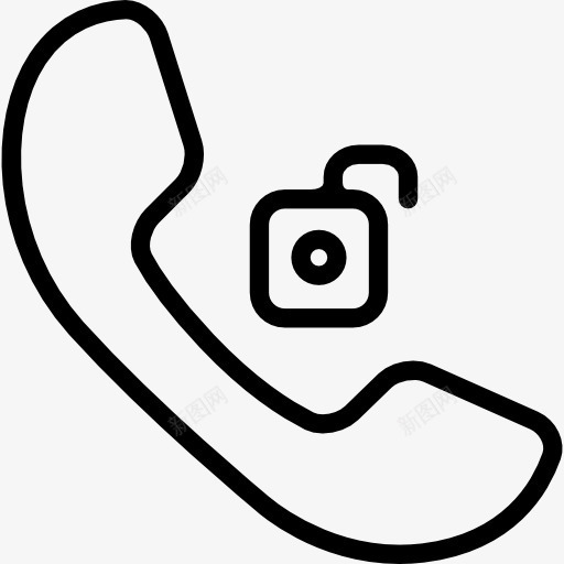 耳手机解锁图标png_新图网 https://ixintu.com 手机套 挂锁 接口 电话 符号 耳 解锁 象征