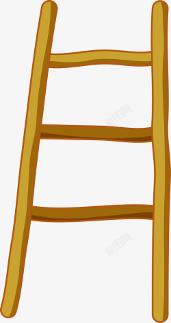 线条梯子卡通黄色梯子高清图片