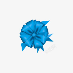 蓝色丝带花装饰素材