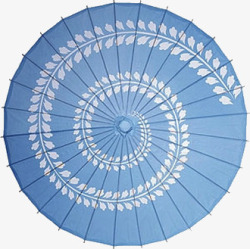 蓝色古典物品纸伞素材