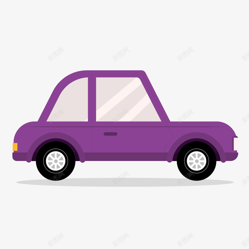 紫色交通工具小车png免抠素材_新图网 https://ixintu.com 交通工具 卡通汽车 紫色小车 背景装饰