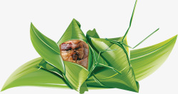 香喷喷绿色天然肉粽素材