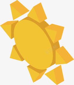 黄色几何太阳素材