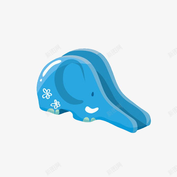 手绘大象滑梯png免抠素材_新图网 https://ixintu.com png 大象 滑梯 玩具 蓝色