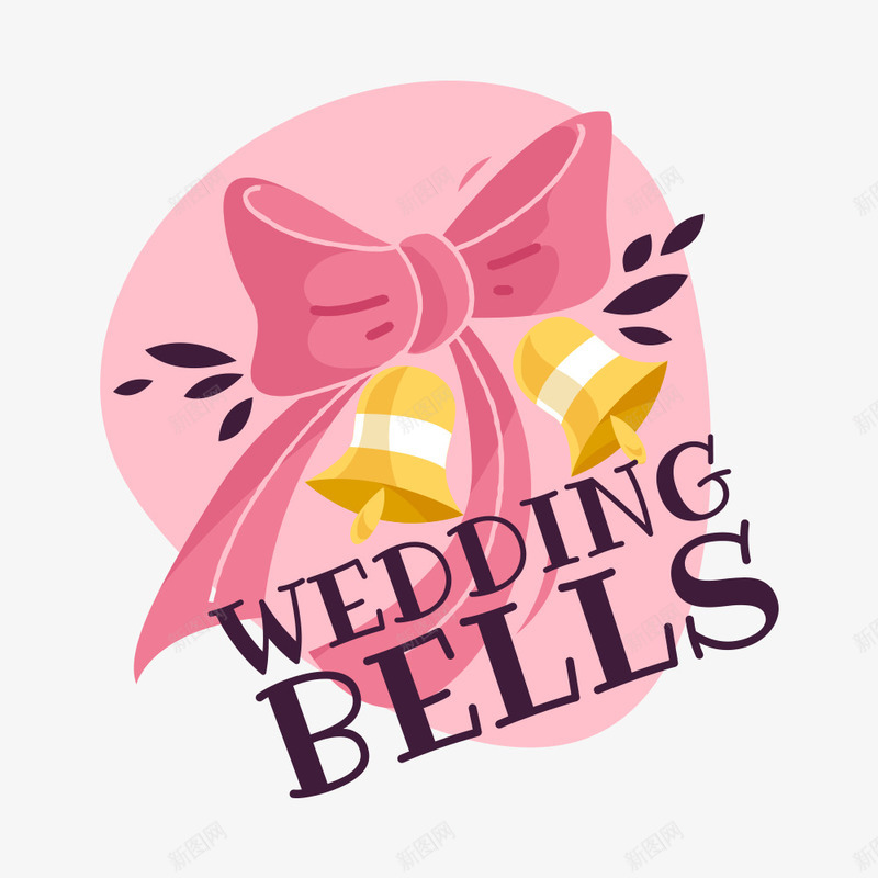 WEDDINGBELLSpng免抠素材_新图网 https://ixintu.com 婚礼 浪漫 粉色 铃铛