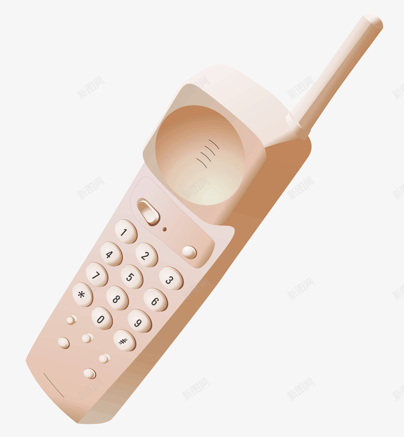 一个大哥大png免抠素材_新图网 https://ixintu.com 复古电话 按键 数字 电话 电话机 老式电话