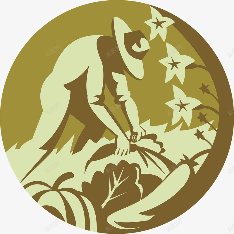 收割麦子图标png_新图网 https://ixintu.com 农民 劳动 图标 收割 收麦子 收麦子的劳动场景 镰刀 麦子 麦穗收割