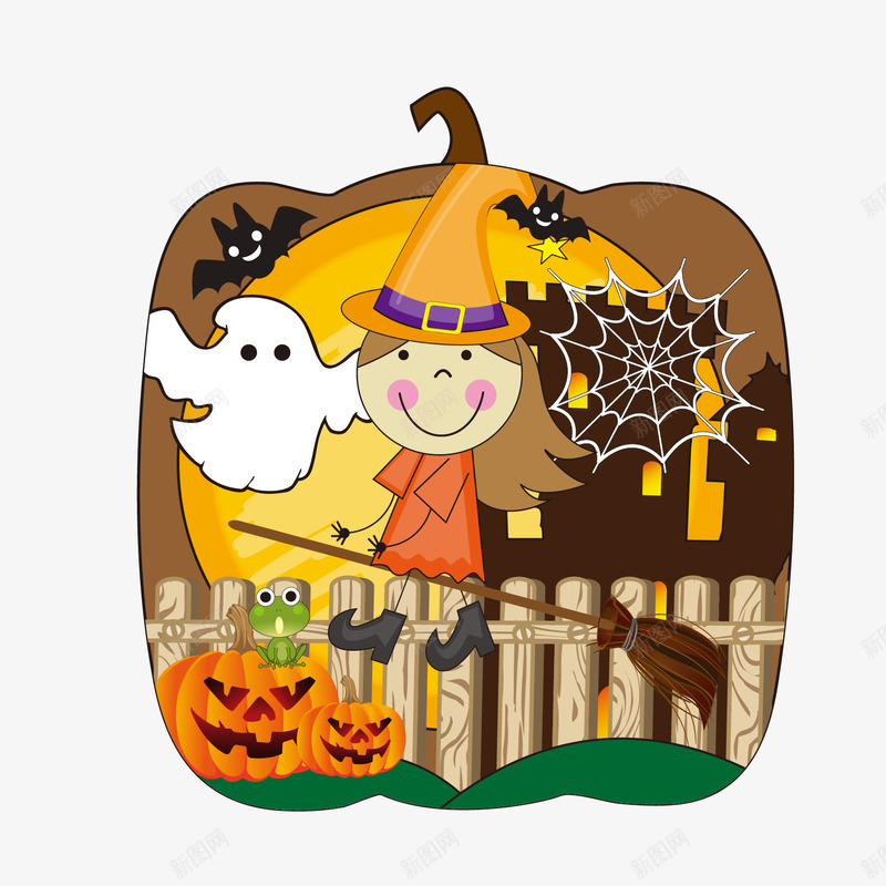 万圣节元素png免抠素材_新图网 https://ixintu.com HALLOWEEN西方鬼节南瓜设计元素 万圣节HAPPY