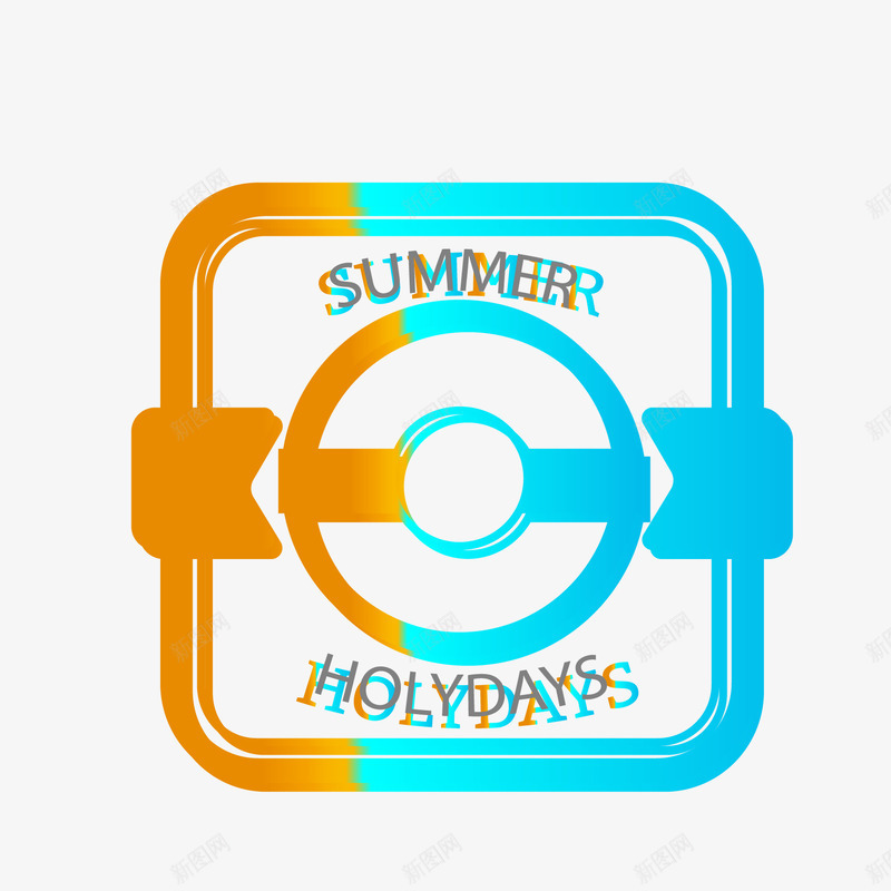 暑假小标签图标png_新图网 https://ixintu.com 暑假小标签 暑假艺术字 暑期LOGO 蓝橙色LOGO