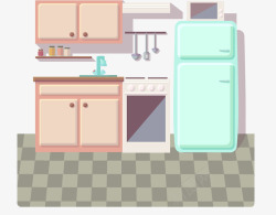 整洁的厨房整洁厨房插画高清图片