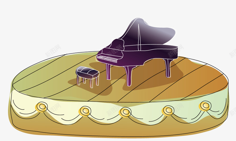 蛋糕上的钢琴矢量图ai免抠素材_新图网 https://ixintu.com 乐器 卡通 拟物化 蛋糕 钢琴 矢量图