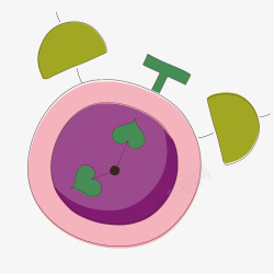 紫色可爱小闹钟素材