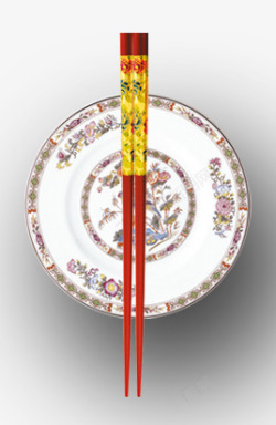 唯美精美中国风复古筷子盘子素材