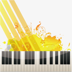 钢琴和黄色纹理矢量图素材