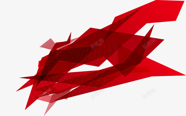 抽象几何立体折线png免抠素材_新图网 https://ixintu.com 几何 折线 抽象 立体 红色
