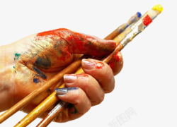 绘画涂色单手握笔高清图片