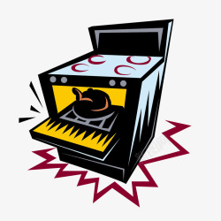 卡通厨房用具烤箱素材
