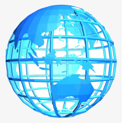蓝色圆形地球框架素材