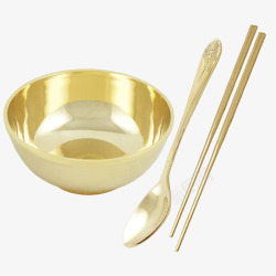 金色碗筷子素材