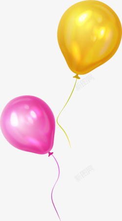两个气球矢量图儿童节美丽漂浮的气球高清图片