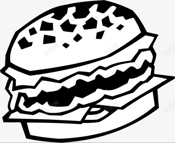 卡通汉堡png免抠素材_新图网 https://ixintu.com 卡通 吃的 好吃的 衣食住行 黑色
