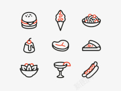 扁平汉堡包食物图标高清图片