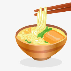 韩国拉面碗里的拉面食物矢量图高清图片