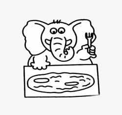 大象吃饼素材