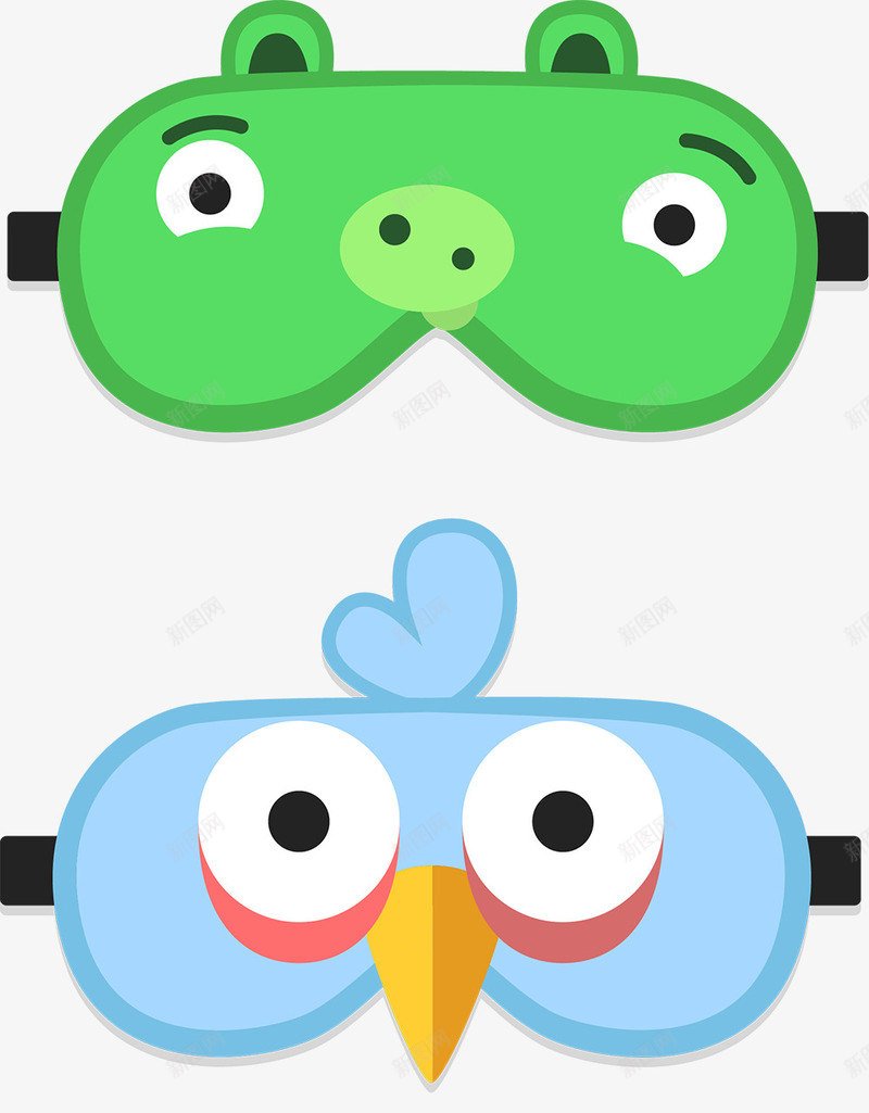 可爱动物儿童眼罩png免抠素材_新图网 https://ixintu.com 保护眼睛 儿童 可爱 眼罩 眼罩简笔画 睡眠 童趣 绿色 蓝色