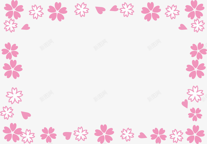 粉色春季花朵框架png免抠素材_新图网 https://ixintu.com 春天 春季 春日 桃花 自然 花朵框架 鲜花