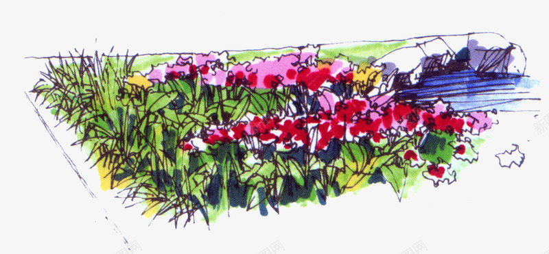 绘画花卉花园展板png免抠素材_新图网 https://ixintu.com 展板 绘画 花卉 花园