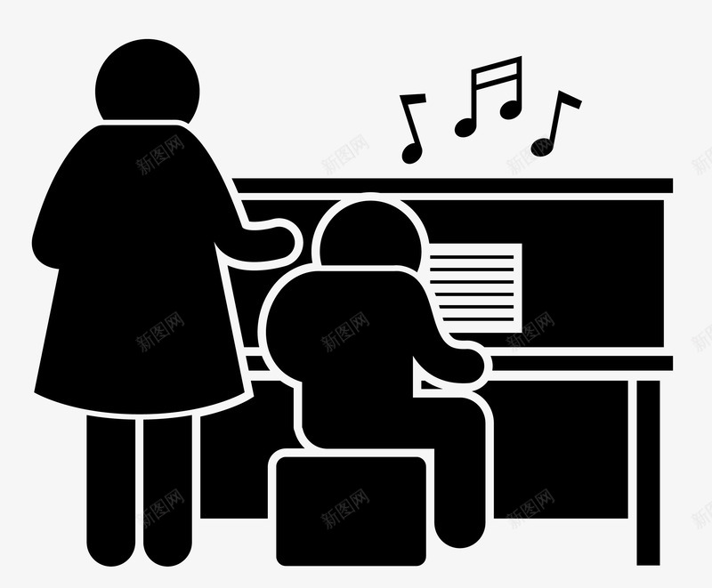 人物矢量图eps免抠素材_新图网 https://ixintu.com 人物 弹奏 钢琴 音乐 矢量图