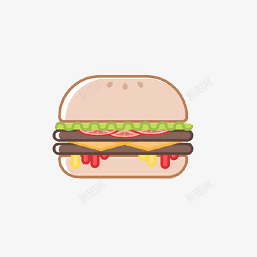可爱的汉堡包png免抠素材_新图网 https://ixintu.com 写实 卡通 手绘 拟物化