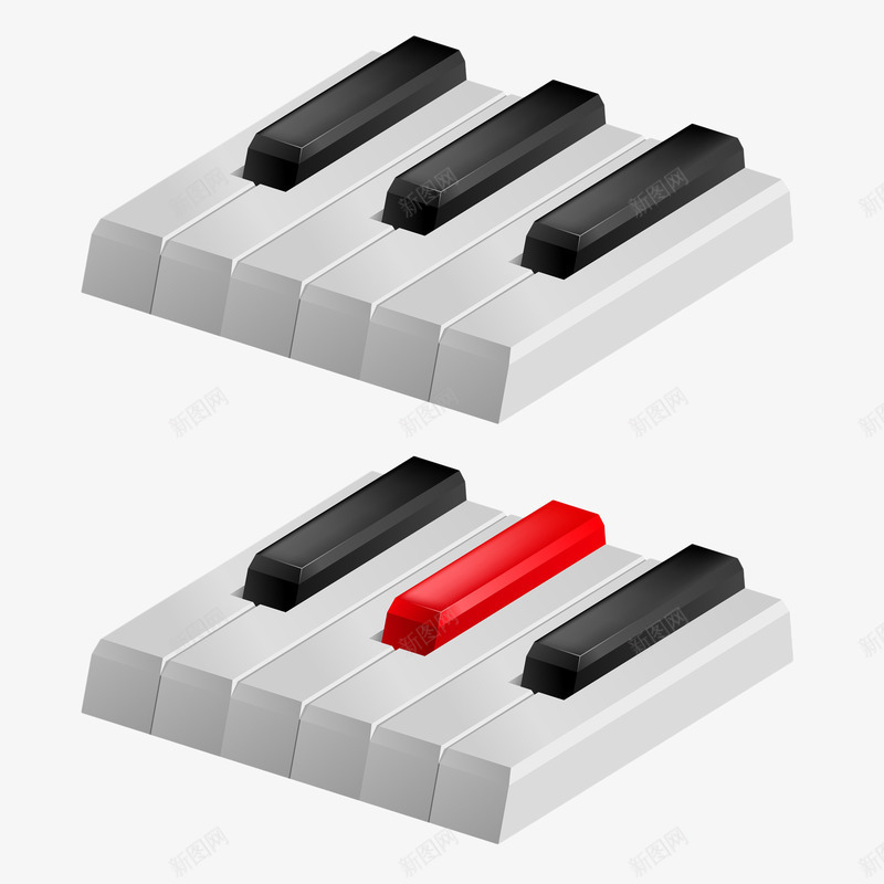 手绘立体黑白按键png免抠素材_新图网 https://ixintu.com 乐器 按键 琴键 立体图形 钢琴 音乐 黑白手绘 黑白钢琴键