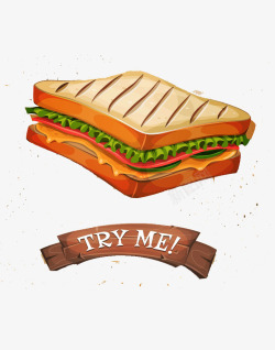 汉堡包卡通画卡通画美味三明治汉堡包高清图片