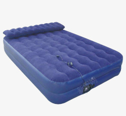 蓝紫色绒面双层充气床装饰素材