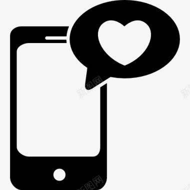 爱泡泡和心脏的电话信息图标图标