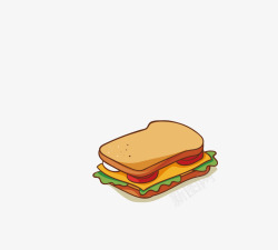 矢量描边食物三明治高清图片