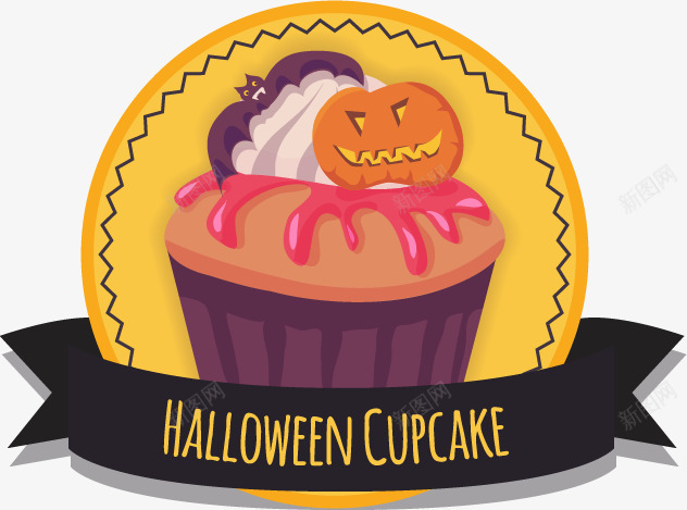 万圣节元素png免抠素材_新图网 https://ixintu.com 万圣节HALLOWEEN南瓜蝙蝠蛋糕