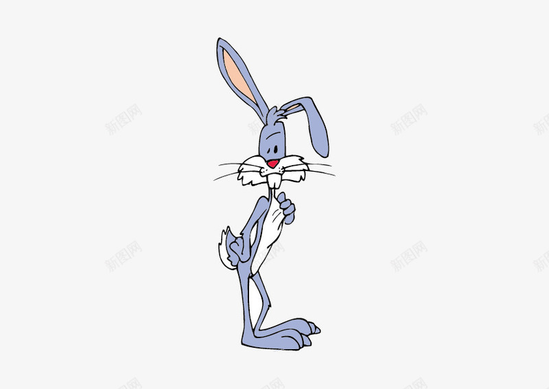 卡通兔子png免抠素材_新图网 https://ixintu.com 兔子 站立 耳朵弯曲 蓝色