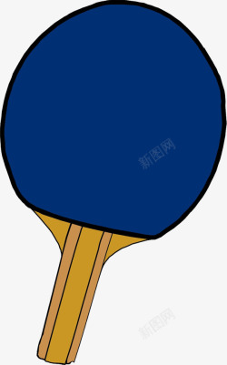 蓝色乒乓球拍素材