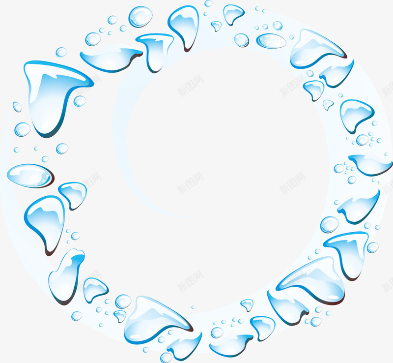 创意圆形水纹边框图png免抠素材_新图网 https://ixintu.com 圆形 对比 水纹 点滴