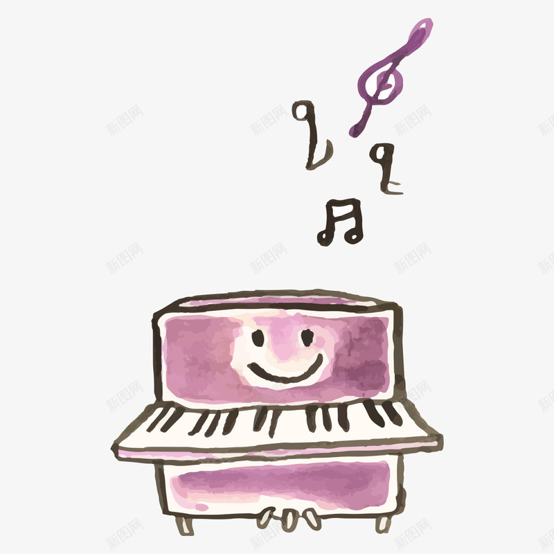 彩绘钢琴png免抠素材_新图网 https://ixintu.com 乐器 儿童图画 可爱 小朋友音乐 彩绘钢琴 插图 钢琴 音乐
